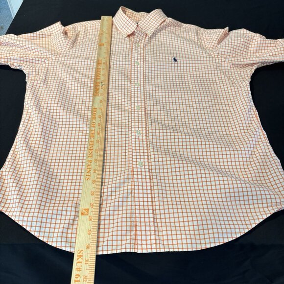 Ralph Lauren Men's Orange Check Long Sleeve Shirt Slim Fit Size X-Large Workwear - Picture 10 of 12